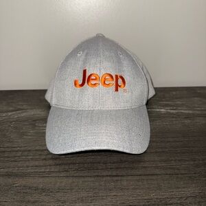 Jeep Silver Hat with Vibrant Orange Logo